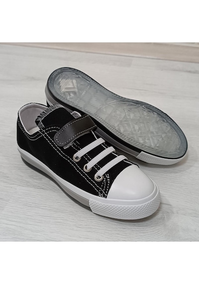 Fiyra 9002 Siyah Keten Sneaker Cırtlı Çocuk Spor Ayakkabı 001