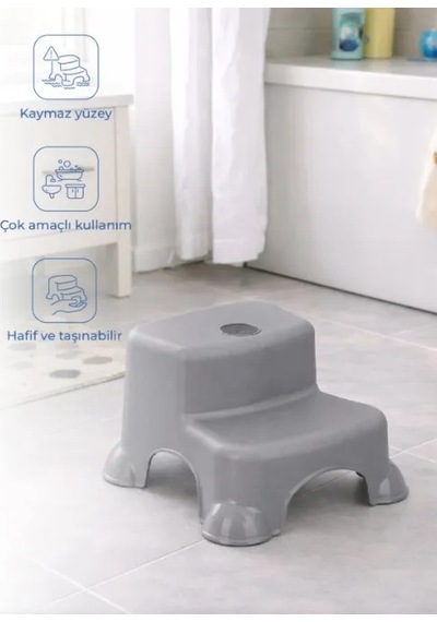 Babyjem Çok Amaçlı Katlı Basamak 516 Yeni Soft Gri