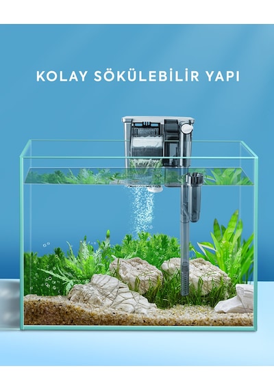 Jingye Jy-w255 Askı Şelale Akvaryum Filtresi 6w 400l/h Sessiz, Pratik, Dengeli Su Sirkülasyonu