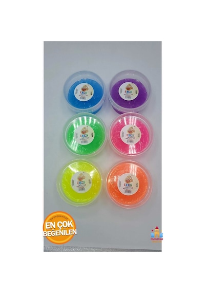 1 Adet Hazır Slime Yuvarlak Kutu - Renkli Ve Eğlenceli Slime Keyfi İçin Pratik Çözüm Çok Renkli
