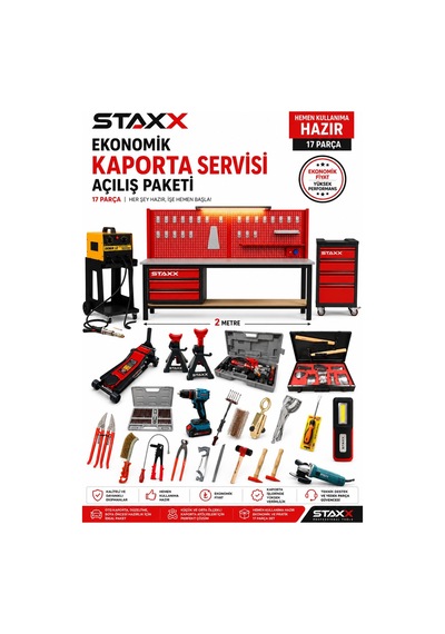 Staxx Kapse1012 Kaporta Servis Açılış Paketi Tam Donanımlı Oto Servis Seti Kaporta Kurulum Servisi