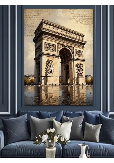 Ahşap Tablo Paris Zafer Takı Ve Şehir