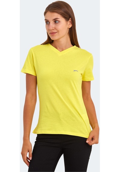 Slazenger KRISTEN I Kadın V Yaka Sarı Tişört