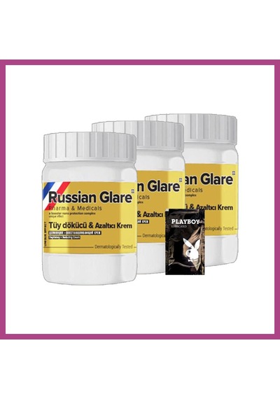 Gees Global Playboy Rusian Glare Tüylere Krem Nano 3 Adet X 50 Ml Rus Merhemi + Yanında Jel Gbzs
