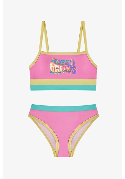 Penti Kız Çocuk Açık Pembe Beauty Halter Hologram Desenli Bikini Takımı
