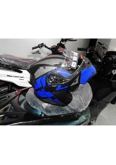 Jk-20 Jk902 Çene Pedli Güneş Vizörlü Çeneden Açılır Kask D-1 L Beden