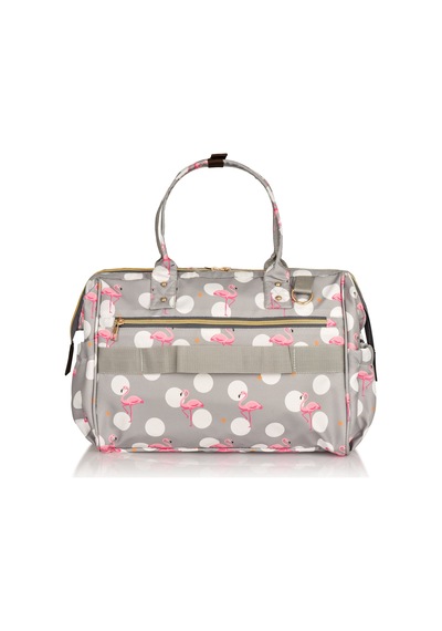 Lal Baby Baggage Bag Flamingo Gri Omuz Askılı Anne Bebek Bakım Çantası Gri