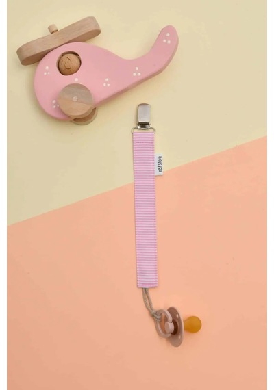 E&f Store 3'lü Emzik Askısı Seti - Pembe Çizgili - Gül Kurusu - Nar Çiçeği Çok Renkli