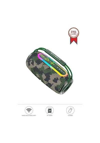 Torima Boombox680 Yeşil Kamuflaj Ipx6 Kablosuz 30w Bluetooth Hoparlör Speaker