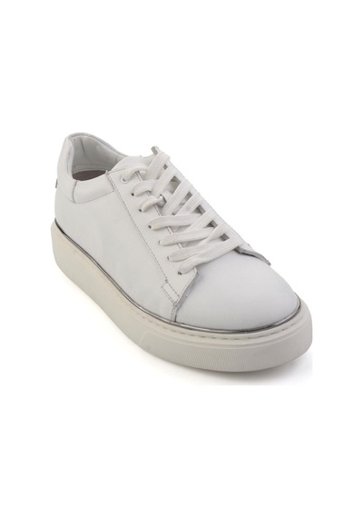 Beyaz Hakiki Deri Erkek Sneaker E01054202643 Beyaz
