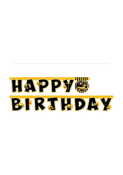 Balonevi Lisanslı İnşaat Temalı Happy Birthday Banner