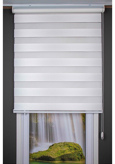 Oba Perde Pirilti Zebra Perde Beyaz 160 x 190