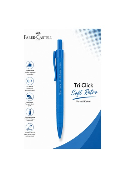 Faber-castell Tri Click Soft Retro Versatik Kalem 0,7 Mavi