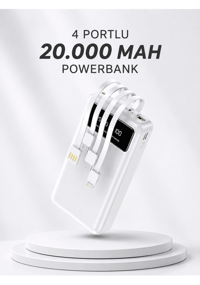 Powerbank Şarj Cihazı 4 Çıkışlı 20.000 Mah Powerbank Kompakt Yüksek Kapasiteli Hızlı Şarj Çok Renkli 27992615