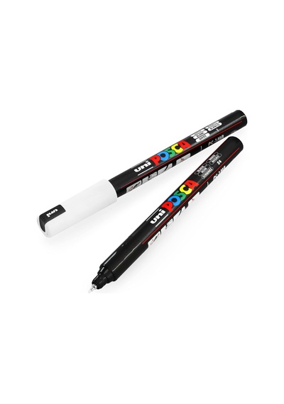 Uni Pc-1mr Art Boya Marker Kalemi - 0,7 Mm - Siyah Beyaz - 2'li Paket