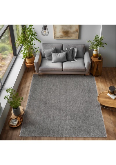 Yumuşak Bukleli Sisal Jüt Salon Oturma Odası Gri Renkli Halı Gri