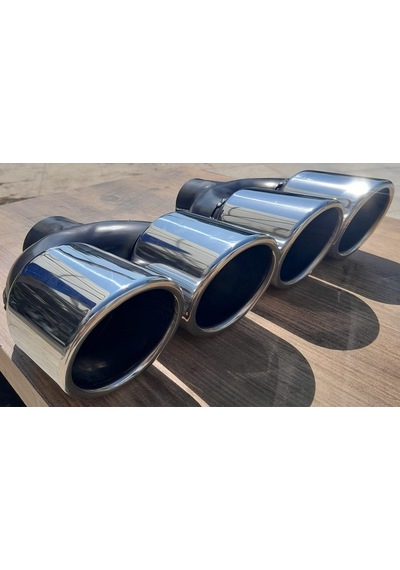 90 Mm Çiftli Egzoz Ucu Sağ Sol Takım Iki Adet Uyumlu