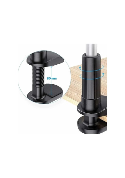 Plentiful Flexible Esnek Masa Telefon Tutucu L365 Gri - Siyah