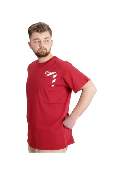 Mode Xl Büyük Beden Erkek T-Shirt Prınt 23203 Bordo 001