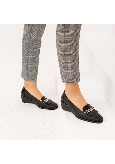 Relax Anatomic Kadın Hakiki Deri Siyah Comfort Ayakkabı 611 E6311-13 Byn Ayk Y22 Black Siyah