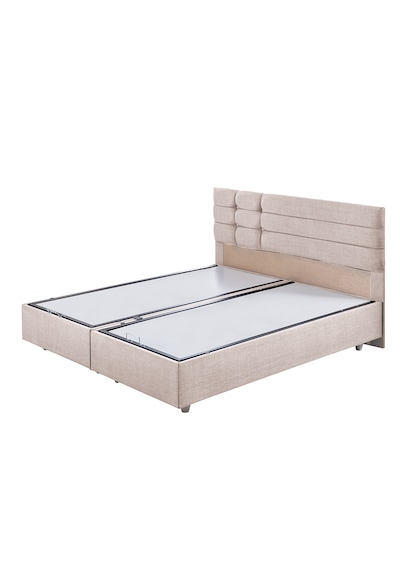 Viyana Çift Kişilik Baza Başlık Letto Yatak Seti - Krem 180 x 200