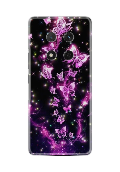 Honor Magic 7 Lite Kılıf Boutique Baskılı Resimli Pembe Neon Kelebekler Pcode -100