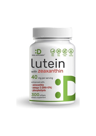 Lutein And Zeaxanthin Supplements, 40mg Per Serving, 300 Softgels
