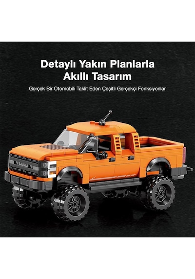 Reobrix Technic 827 Ford F-150 Raptor Kamyon Araba Yaratıcı Yapı Blok Seti Building Blocks - 423 Parça