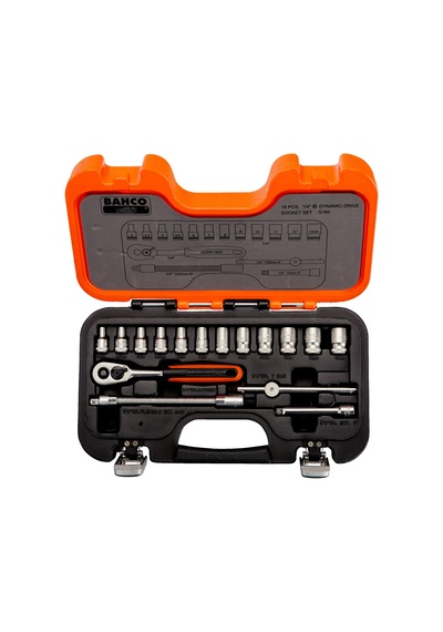 Bahco S160 16 Parça 1/4” Lokma Takımı 6 Köşe