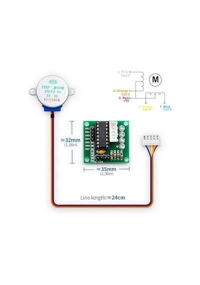 Alkatronik 5v Step Motor 28byj-48 Ve Uln2003a Sürücü Kartı