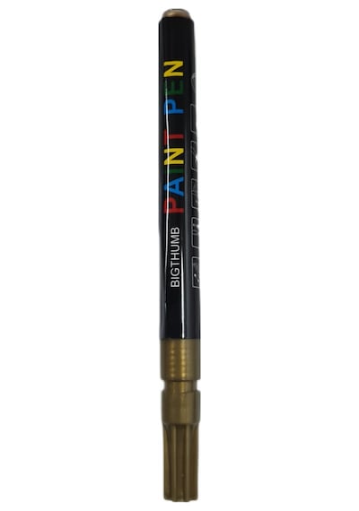 Rötuş Kalemi Paint Pen Gold Renk Metal, Ahşap Ve Oto Yüzey Boyası / 2 Adet