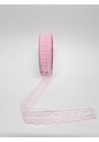 Pembe Renk Dantel Kurdela 2 Cm X 10 Metre.