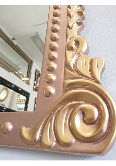 Ayna Denizi Lady Copper Gold Model Rose Gold Altın Renk Dekoratif Ayna Altın