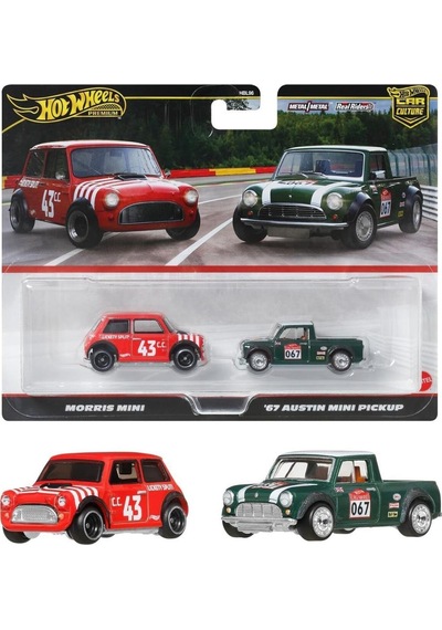 1:64 Hot Wheels Premium Car Culture 2'li Paket Morris Mini & 67 Austin Mini Pickup Hbl96 - Jbk97 Çok Renkli