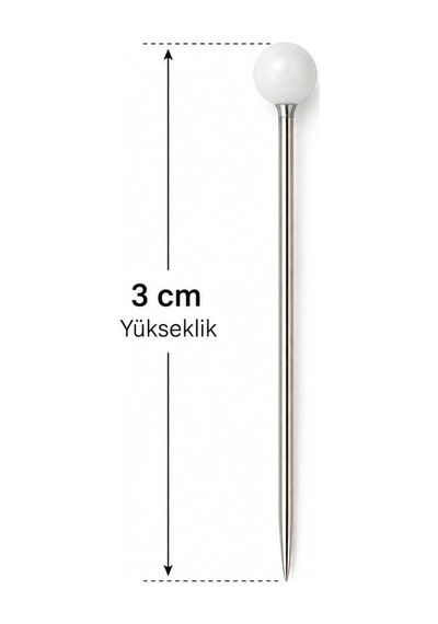 Orret Home 100 Adet Toplu İğne Başörtü İğnesi 3 Cm Düz Başlı Dikiş İğnesi Terzilik Kumaş Sabitleme İğnes
