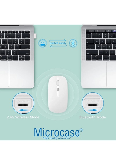 1600 Dpı Şarj Edilebilir 2.4 Ghz Çift Modlu Bluetooth Kablosuz Mouse - Al2675 Siyah