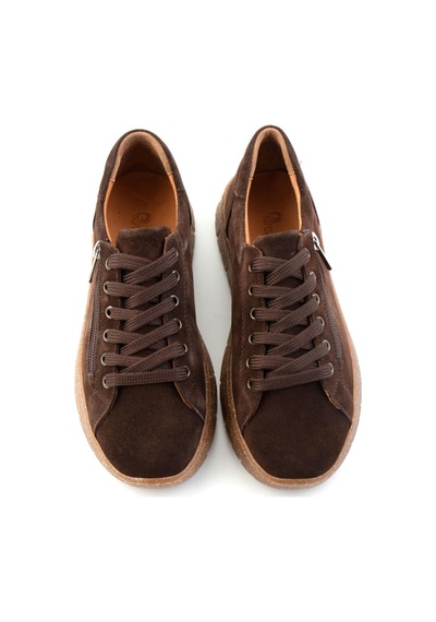Bambi Bej Süet Hakiki Deri Kadın Sneaker K01331200302