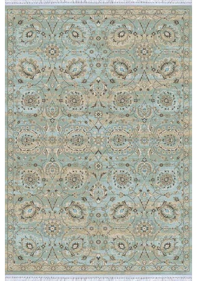 Turkuaz Vintage Dokuma Pamuk Taban Kaymaz Kilim Klm303n11