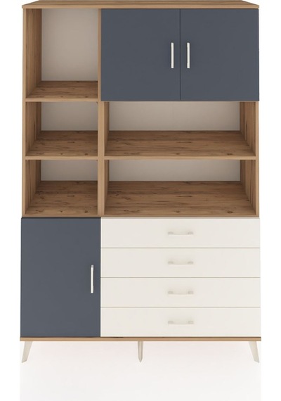 Hyperion Dolap 8 Raflı 4 Çekmeceli 3 Kapaklı 132x44x195 Çam-antrasit/aytaşı Antrasıt/aytası Hyperion Dolap 8 Raflı 4 Çekmeceli 3 Kapaklı 132x44x195 Çam-antrasit/aytaşı Antrasıt/aytası