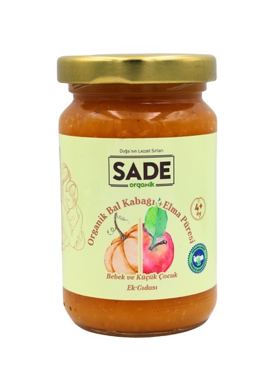 Sade Organik Balkabak Elma Püresi 100 Gr