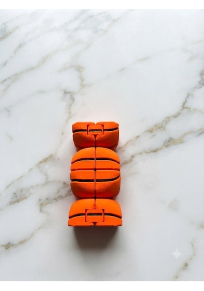 3d Baskı Turuncu Basketbol Topu Tasarımlı Katlanabilir Sonsuz Blok / Stres Giderici El Oyuncağı Fidget Toy