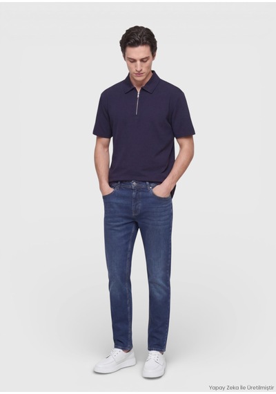 Ramsey Lacivert Düz T-shirt lacivert navy Blue