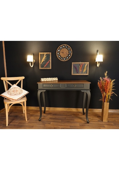 Wooding 100 Cm Çekmeceli Masif Siyah Ceviz Dresuar (548588051) Siyah