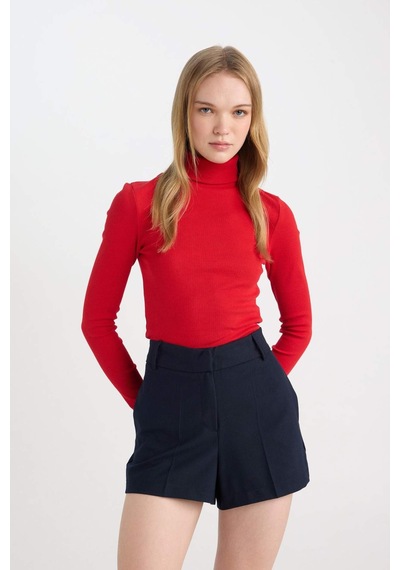 DeFacto Coool Slim Fit Dar Kesim Normal Bel Basic Düz Şort D5250AX24AUNV245 Lacivert