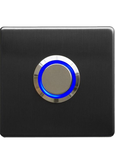 Lockway Z-201sm Siyah Paslanmaz Tek Kontak Zil Butonu Mavi Led
