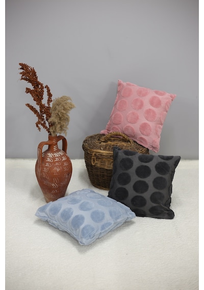 Luna Welsoft Jakarlı Dekoratif Kırlent Kılıfı 43x43 Cm - Ztluna0 Pembe