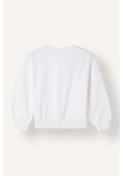 Defacto Relaxed Fit Bisiklet Yaka Kol Kesik Detaylı Baskılı Sweatshirt Kız Çocuk I3417a826wnwt79 Beyaz-wt79
