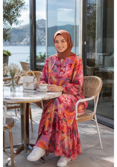 Hb Harma Time Butik Kadın Rahat Kesim Desenli Modal Kumaş Kırmızı Elbise Kırmızı Kırmızı Hb Harma Time Butik Kadın Rahat Kesim Desenli Modal Kumaş Kırmızı Elbise Kırmızı Kırmızı