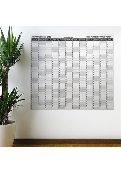 2020 Yıllık Planlayıcı Manyetik Duvar Stickerı Takvim 110x100 Cm 5570 Çok Renkli