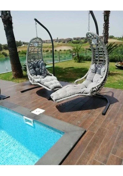 Garden Decor Capri Swing Bodrum Bahçe Balkon Salıncağı Gri